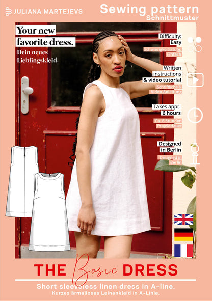 The Aurelia Shift Dress - Paper Sewing Pattern - Juliana Martejevs - Simplifi Fabric