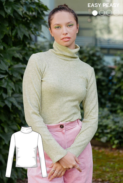 The Basic Turtleneck - Paper Sewing Pattern - Juliana Martejevs - Simplifi Fabric
