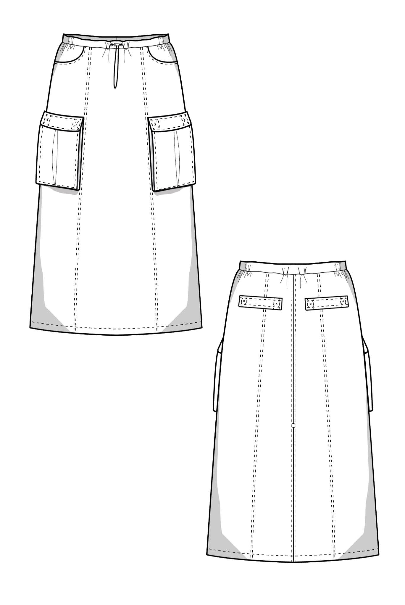 The Cargo Skirt - Paper Sewing Pattern - Juliana Martejevs - Simplifi Fabric