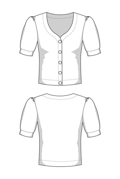 The Carlotta Short Sleeve Cardigan - Paper Sewing Pattern - Juliana Martejevs - Simplifi Fabric