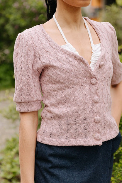 The Carlotta Short Sleeve Cardigan - Paper Sewing Pattern - Juliana Martejevs - Simplifi Fabric