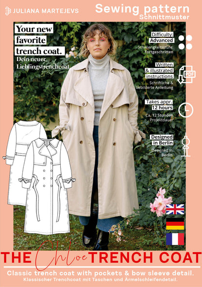 The Chloe Trenchcoat - Paper Sewing Pattern - Juliana Martejevs - Simplifi Fabric