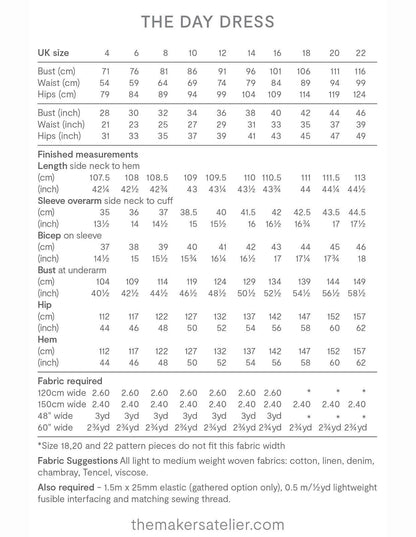 The Day Dress - PDF Pattern - The Makers Atelier - Simplifi Fabric