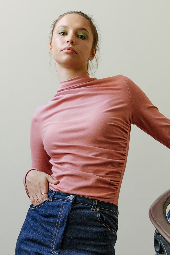 The Esma Mock Neck Top - Paper Sewing Pattern - Juliana Martejevs - Simplifi Fabric