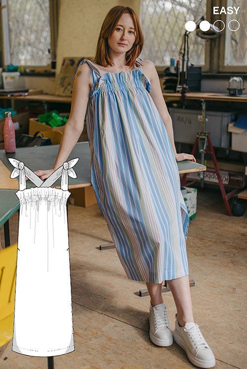 The Evie Dress - Paper Sewing Pattern - Juliana Martejevs - Simplifi Fabric