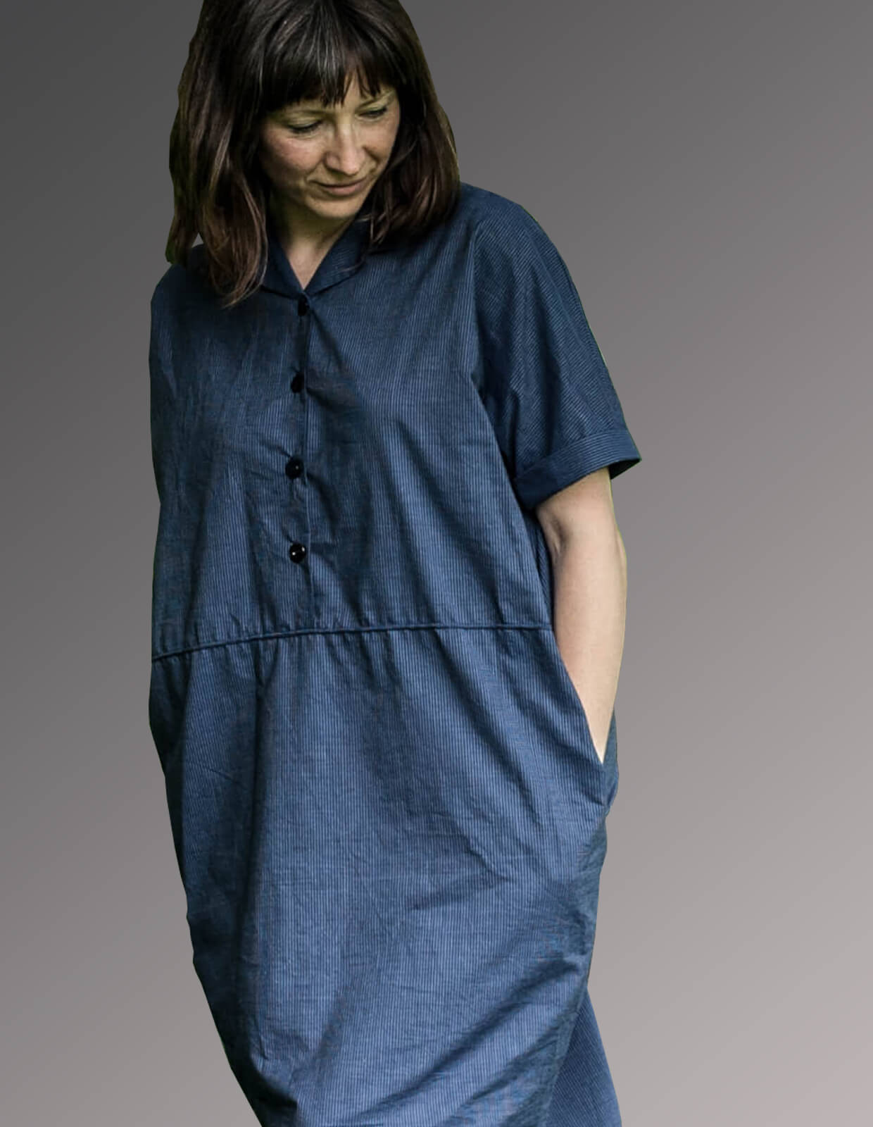 The Flip Collar Shirt Dress - PDF Pattern - The Makers Atelier - Simplifi Fabric