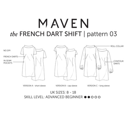 The French Dart Shift Tunic Paper Sewing Pattern - Maven Sewing Patterns - Simplifi Fabric