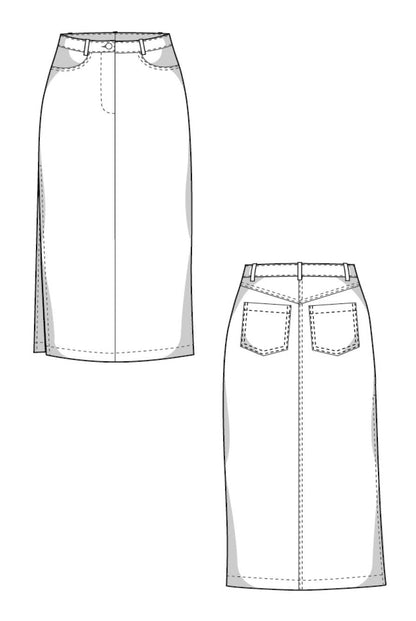 The Frida Denim Skirt - Paper Sewing Pattern - Juliana Martejevs - Simplifi Fabric