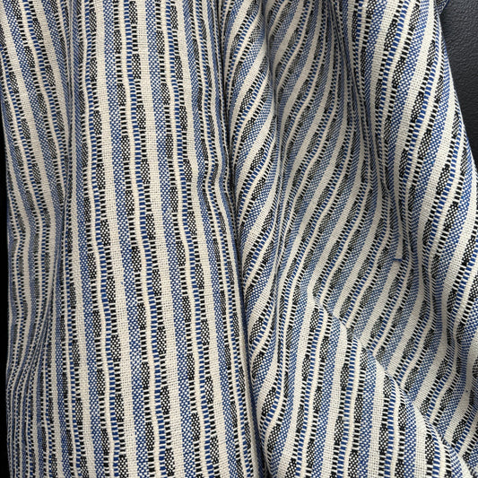 The Heritage Stripe Collection - Woven Tapestry - Blue/Black/Natural - Simplifi Fabric