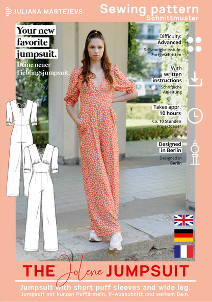 The Jolene Jumpsuit - Paper Sewing Pattern - Juliana Martejevs - Simplifi Fabric