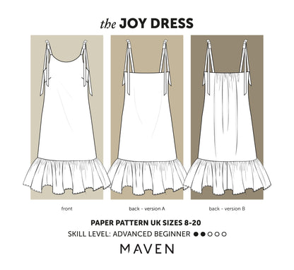 The Joy Dress Paper Sewing Pattern - Maven Sewing Patterns - Simplifi Fabric