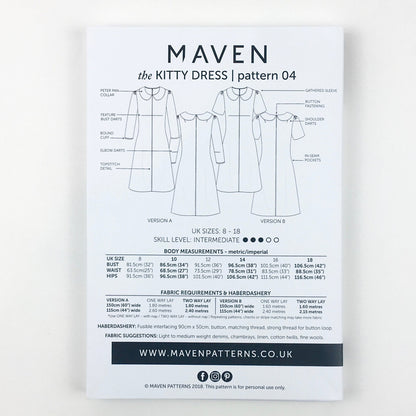The Kitty Dress Paper Sewing Pattern - Maven Sewing Patterns - Simplifi Fabric
