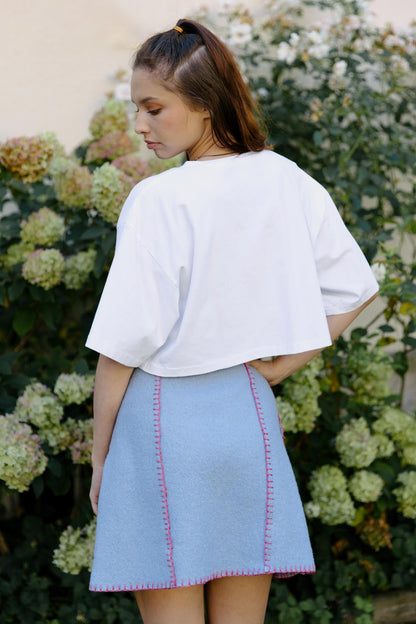 The Lilly Mini Skirt - No Sewing Machine Required - Paper Sewing Pattern - Juliana Martejevs - Simplifi Fabric