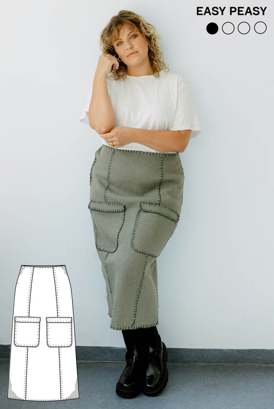 The Molly Skirt - No Sewing Machine Required - Paper Sewing Pattern - Juliana Martejevs - Simplifi Fabric