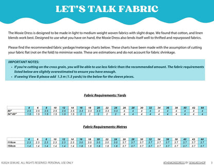 The Moxie Dress PDF Sewing Pattern - Sew Like Shop - Simplifi Fabric