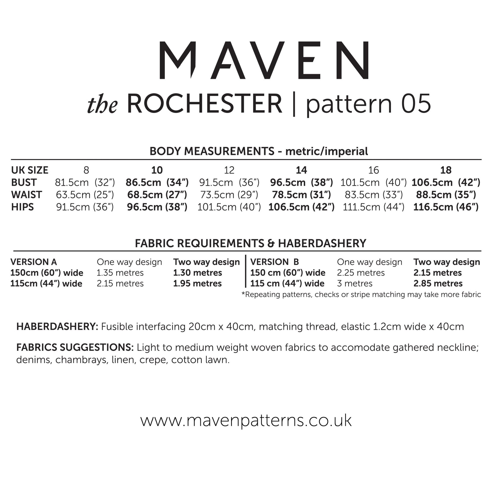 The Rochester Dress & Top Paper Sewing Pattern - Maven Sewing Patterns - Simplifi Fabric