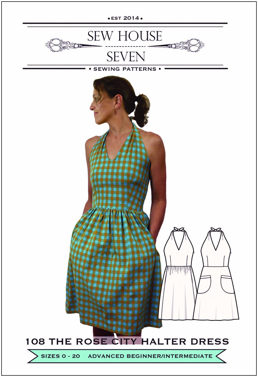 The Rose City Halter Dress Sewing Pattern - Sew House Seven - Simplifi Fabric