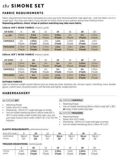 The Simone Set / Camisole + Trouser Paper Sewing Pattern - Maven Sewing Patterns - Simplifi Fabric