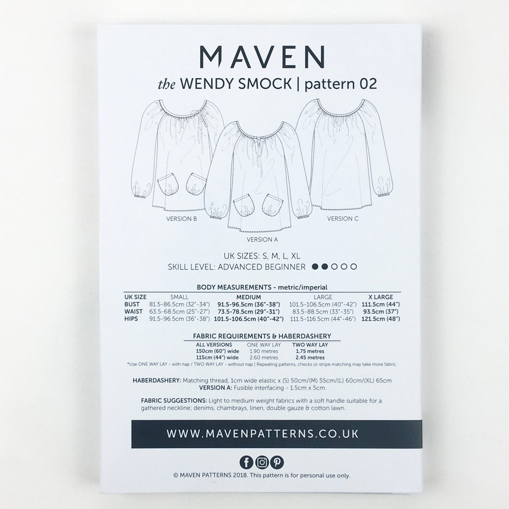 The Wendy Smock Paper Sewing Pattern - Maven Sewing Patterns - Simplifi Fabric