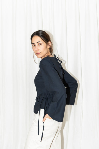 Tie Waist Blouse + Cone Sleeves - Paper Sewing Pattern - Puff And Pencil - Simplifi Fabric