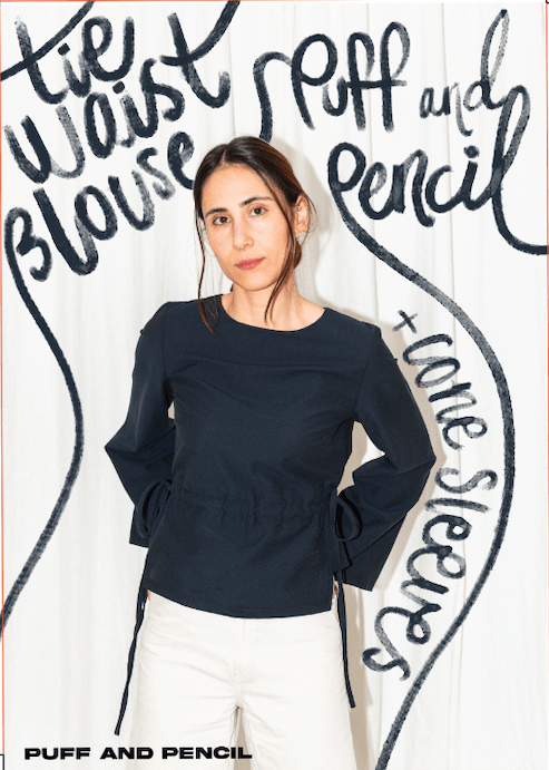 Tie Waist Blouse + Cone Sleeves - Paper Sewing Pattern - Puff And Pencil - Simplifi Fabric