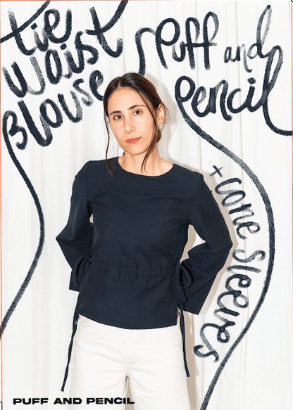 Tie Waist Blouse + Cone Sleeves - Paper Sewing Pattern - Puff And Pencil - Simplifi Fabric