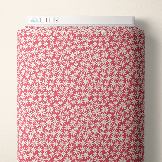 Tiny Daisies - Dark Pink - Bohemian Paradise - Maria Galybina - Cloud 9 Fabrics - Poplin - Simplifi Fabric