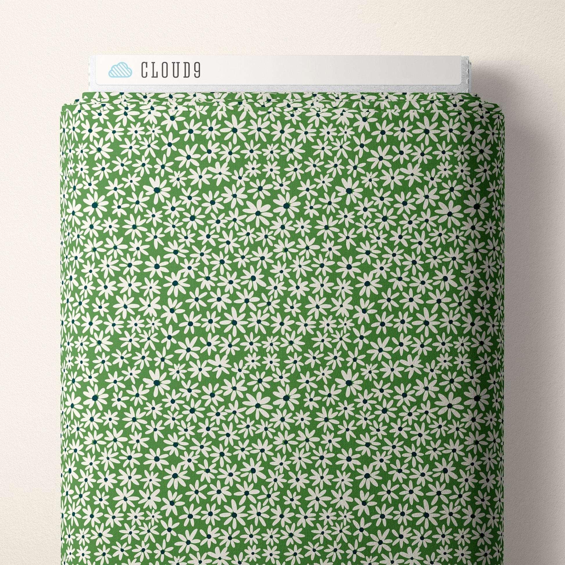 Tiny Daisies - Green - Bohemian Paradise - Maria Galybina - Cloud 9 Fabrics - Poplin - Simplifi Fabric