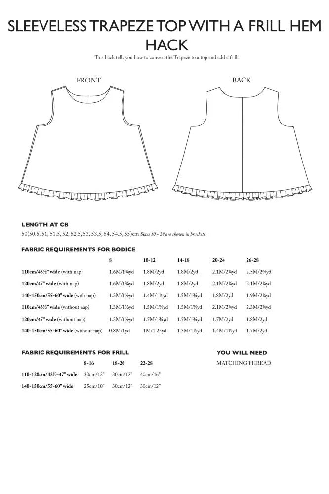 Trapeze Pattern Additions PDF Pattern - Merchant & Mills - Simplifi Fabric