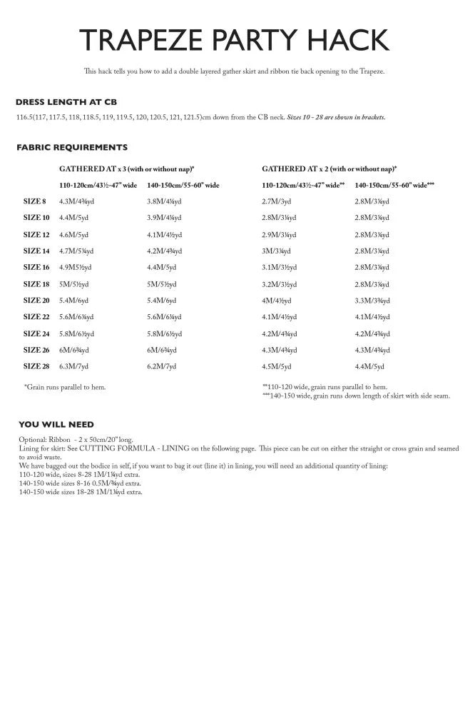 Trapeze Pattern Additions PDF Pattern - Merchant & Mills - Simplifi Fabric