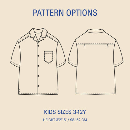 Tropical Shirt Kids' Paper Pattern - Wardrobe by Me - Simplifi Fabric