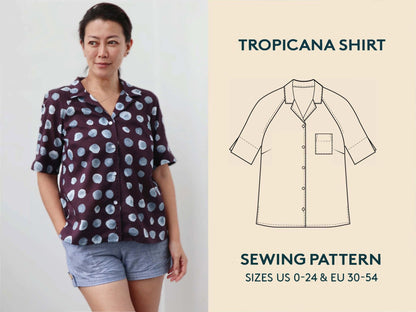 Tropicana Shirt Womens Paper Pattern - Wardrobe by Me - Simplifi Fabric