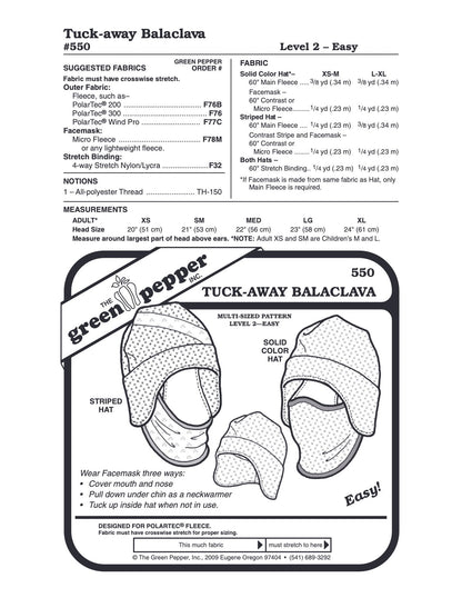 Tuck - Away Balaclava Pattern - 550 - The Green Pepper Patterns - Simplifi Fabric