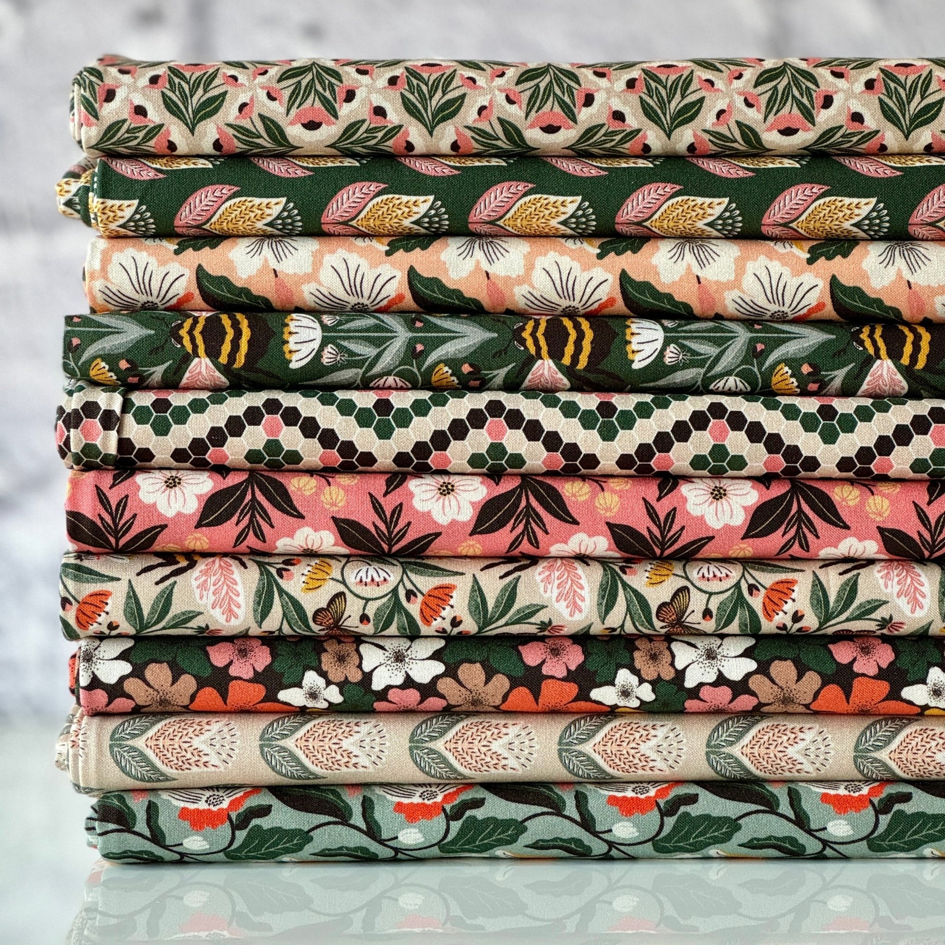 Tulips - Jade - Honey Garden - Juliana Tipton - Cloud 9 Fabrics - Poplin - Simplifi Fabric