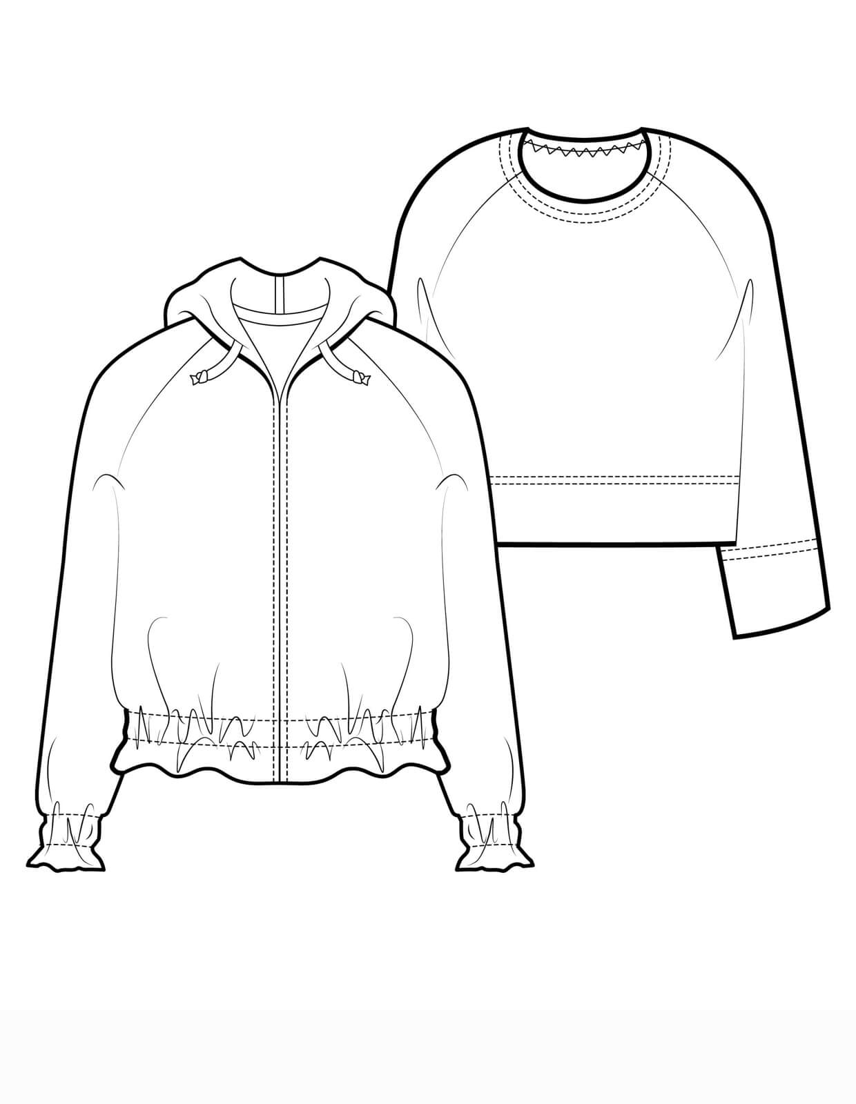 Two Contemporary Sweatshirts - PDF Pattern - The Makers Atelier - Simplifi Fabric