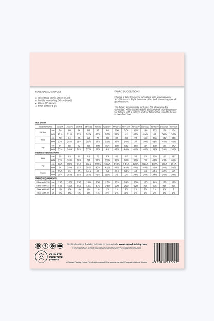 Tyyni Cigarette Trousers - PDF Pattern - Named Clothing - Simplifi Fabric