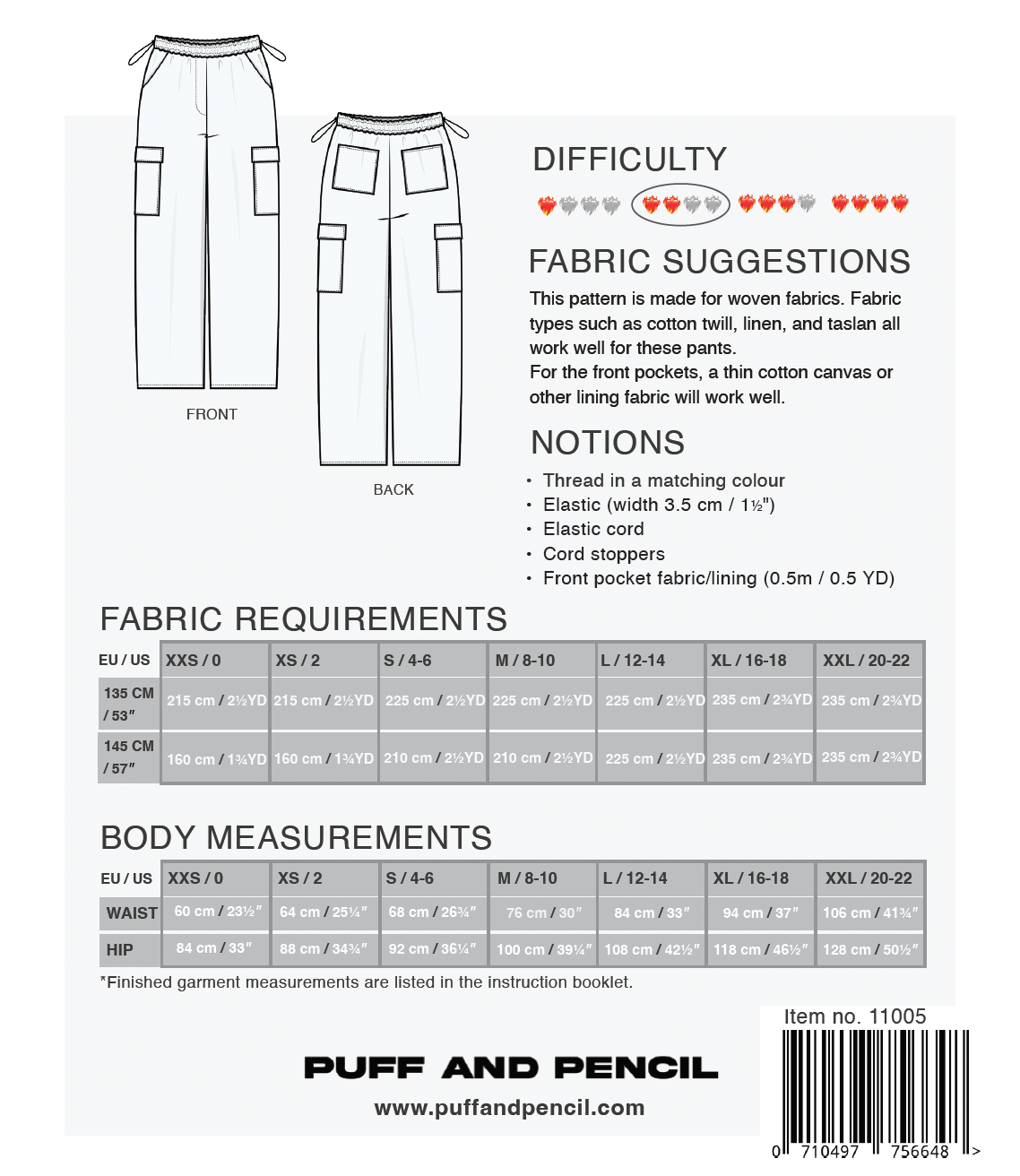 Versa Pants - Paper Sewing Pattern - Puff And Pencil - Simplifi Fabric
