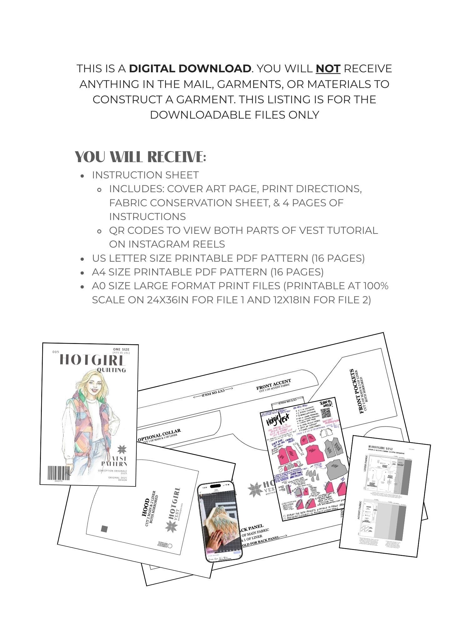 Vest - PDF Pattern - Hot Girl Quilting - Simplifi Fabric