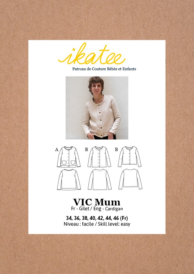 Vic Mum Cardigan Sewing Pattern - Ladies 34/46 - Ikatee - Simplifi Fabric