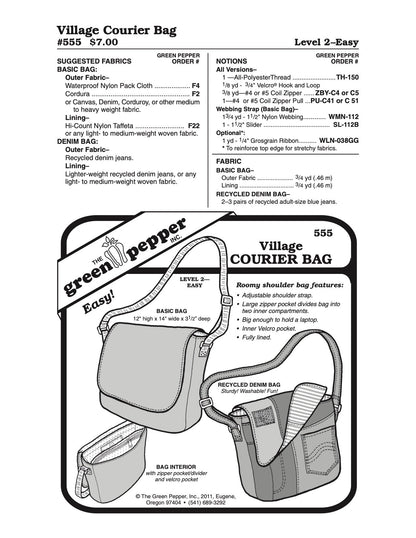 Village Courier Bag Pattern - 555 - The Green Pepper Patterns - Simplifi Fabric