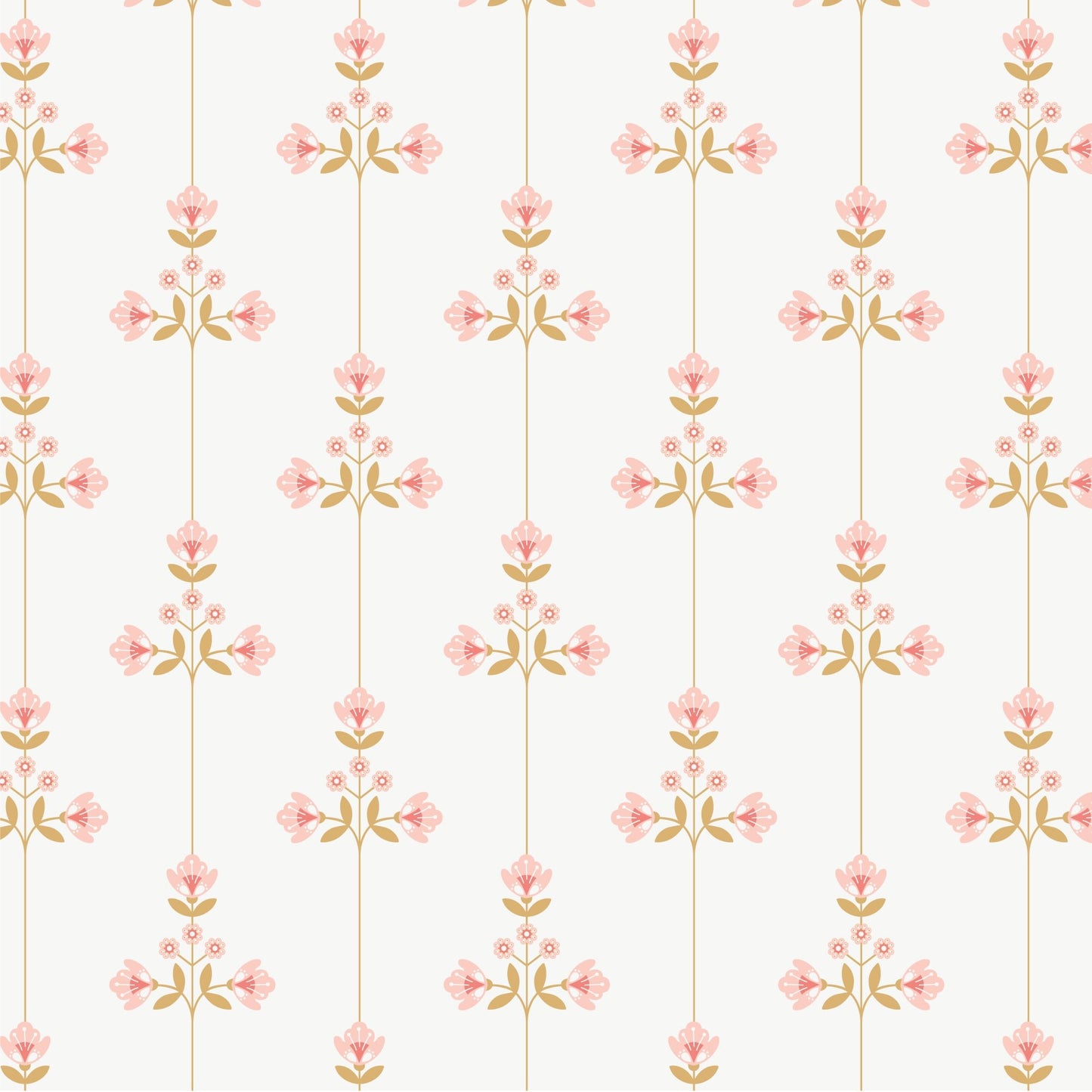 Vivienne - Pink/Gold - Vintage Charm - Dots & Glory - Cloud 9 Fabrics - Poplin - Simplifi Fabric