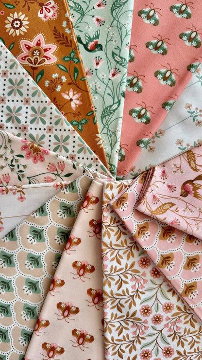 Vivienne - Pink/Gold - Vintage Charm - Dots & Glory - Cloud 9 Fabrics - Poplin - Simplifi Fabric