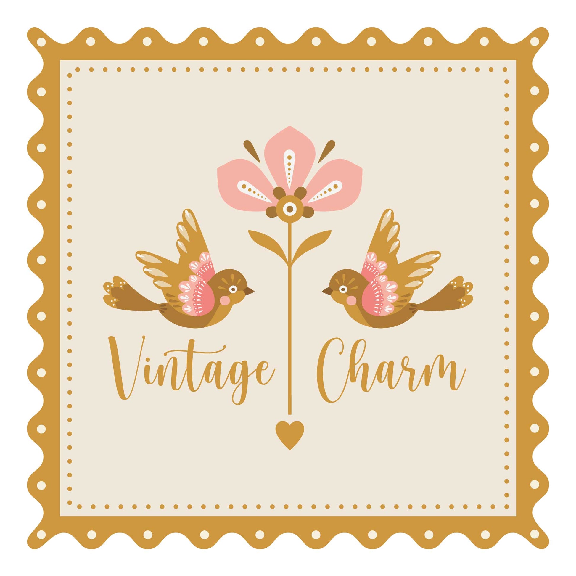 Vivienne - Tan/Turquoise - Vintage Charm - Dots & Glory - Cloud 9 Fabrics - Poplin - Simplifi Fabric