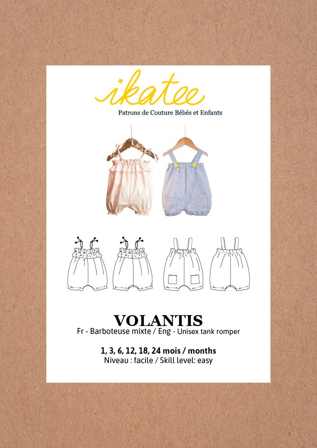 Volantis Tank Romper Sewing Pattern - Baby 1/24M - Ikatee - Simplifi Fabric