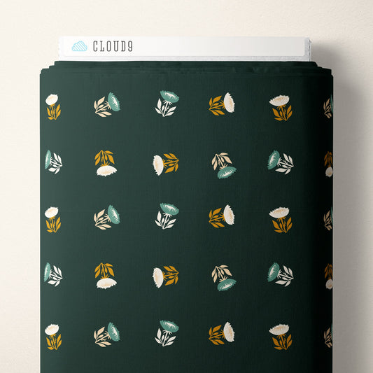 Waltz - Pine Green - Kindred Comforts - Tanya Celia - Cloud 9 Fabrics - Poplin - Simplifi Fabric