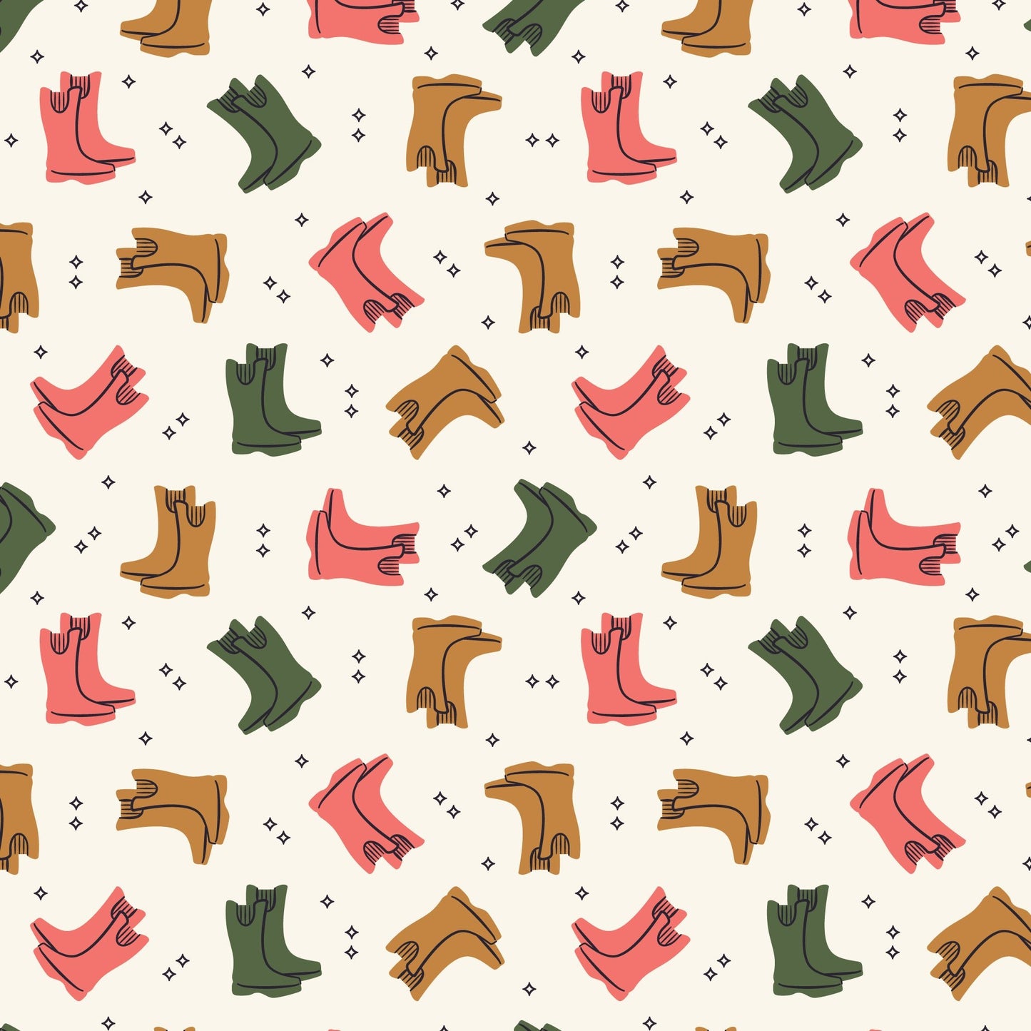 Wellies - Spring Showers - Ann Gardner - Cloud 9 Fabrics - Poplin - Simplifi Fabric