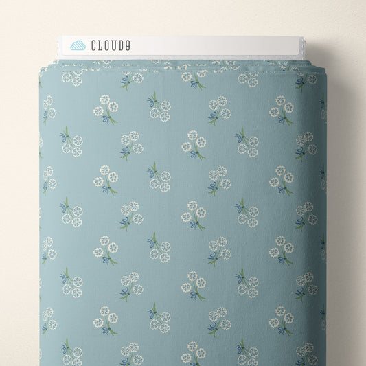 Whimsy Keepsake - Blue - Summer Garden - House Of Haricot - Cloud 9 Fabrics - Poplin - Simplifi Fabric