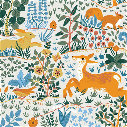 Wild Animals - Light - Baltic Woodland - Maria Galybina - Cloud 9 Fabrics - Poplin - Simplifi Fabric