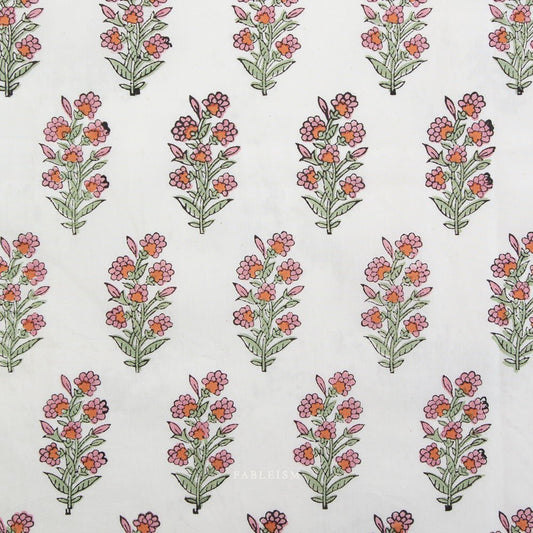 Wild Floral - Blushing - Indian Block Prints Cottage - Fableism Supply Co. - Simplifi Fabric