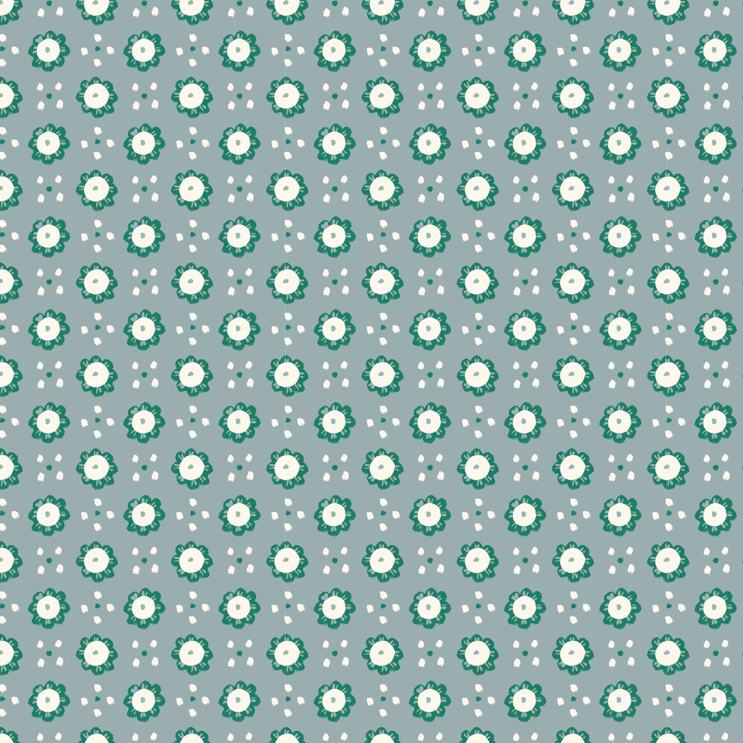 Wildflowers - Blue/Green - Happy Homestead - Samantha Johnson - Cloud 9 Fabrics - Poplin - Simplifi Fabric